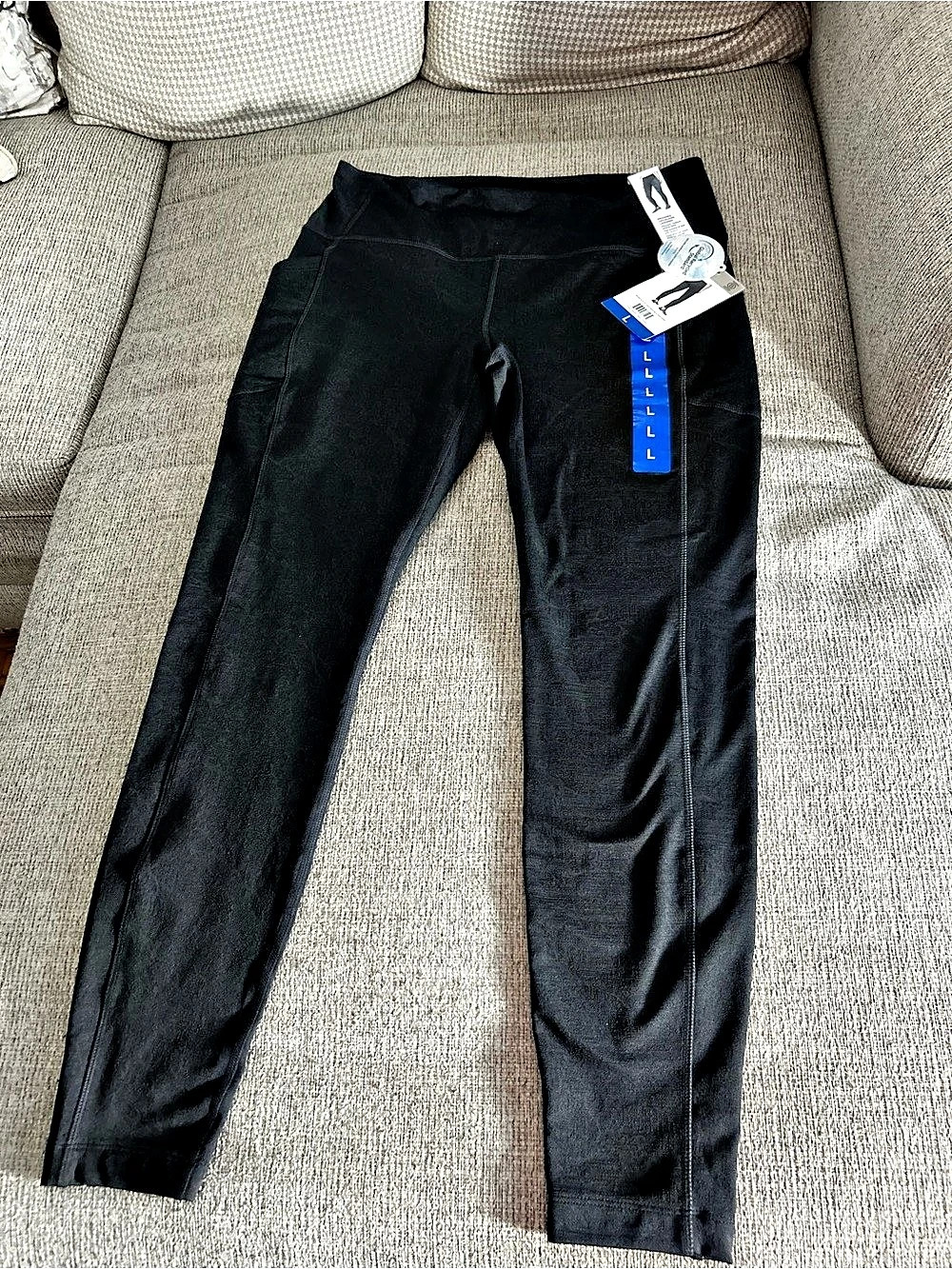 Mondetta Brushed Jacquard Legging Leggings Black Large NWT